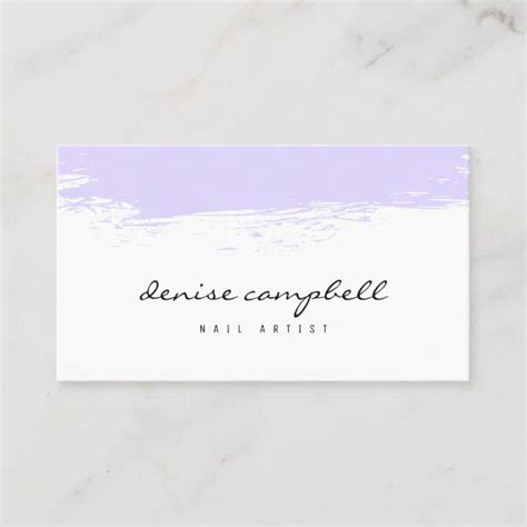 Modern Lavender Brushstroke White Minimalist Business Card Zazzle