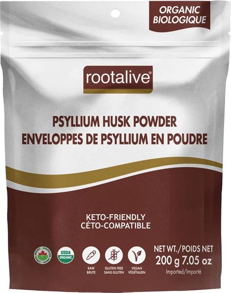 Rootalive Organic Psyllium Husk Powder 200g Amazonca Health