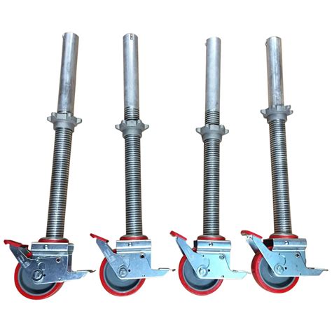 Buy Set Of 4 Adjustable Legs Castors For Industrial Alloy Scaffold