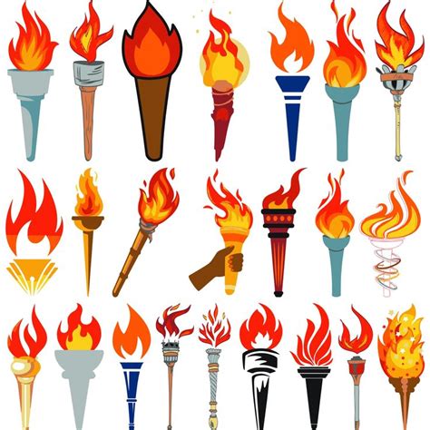 Torch Svg Bundle Torch Clipart Torch Silhouette Burning Torch Svg