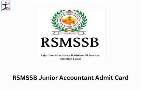 RSMSSB Junior Accountant Admit Card 2024 Out Hall Ticket Link