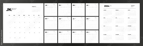 Square Calendar 2024 Calendar 2024 Week Starts Sunday Set Of Ready To