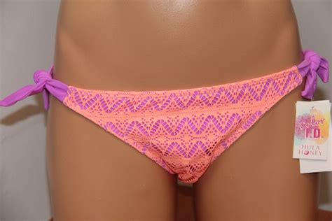 Nwt Hula Honey Swimwear Bikini Bottom Size M Ctllc Tie Side Crochet Ebay