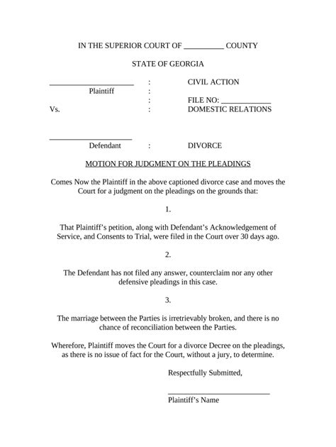 Motion Judgment Doc Template Pdffiller