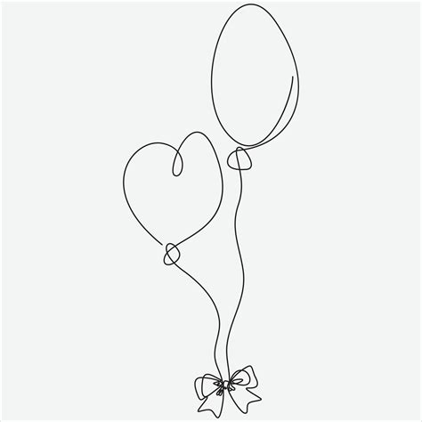 Continuous line hand drawing vector illustration balloon art 36427306 Vector Art at Vecteezy