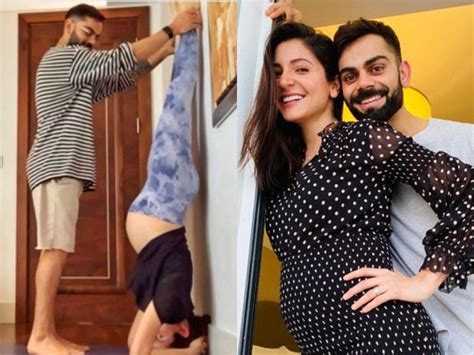 Anushka Pregnant Yoga Photo Virat Kohli Supports Pregnant Anushka As