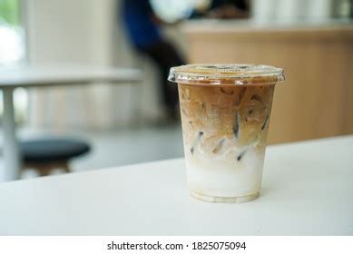 iced flat white latte plastic cup   images pictures