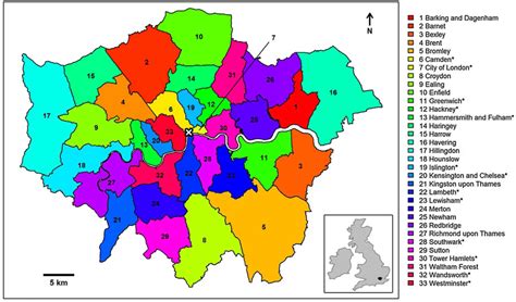 Inner London Boroughs Map