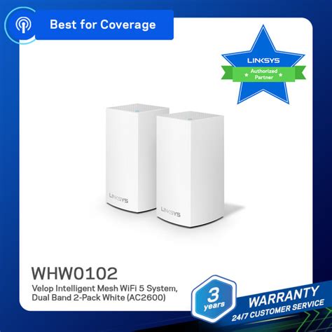 Linksys Whw0102 Velop Ac2600 Dual Band Intelligent Mesh Wifi 5 System