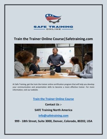 Train The Trainer Online Course Safetraining