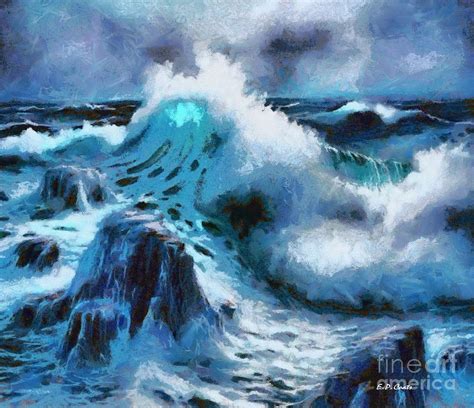 Breaking Wave Painting by Elizabeth Coats