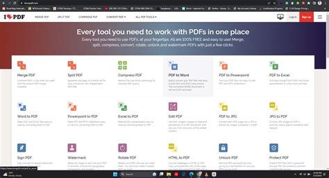 ilovepdf     tool  merge split convert edit  files