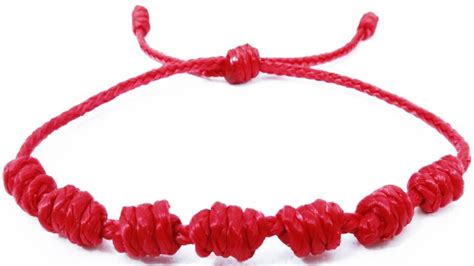 Pulsera roja de 7 nudos de protección de la suerte Como hacer pulseras