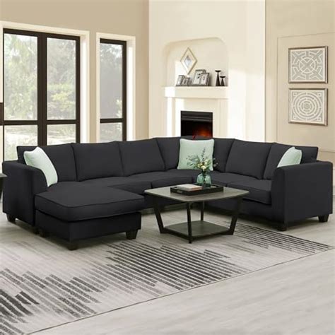 Lumisol Modern Large U Shape Sectional Sofa Seat Fabric Modular