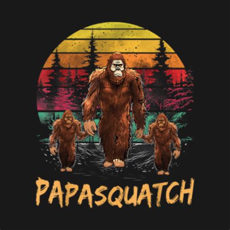 Papa Squatch Retro Bigfoot Dad Sasquatch Yeti Fathers Day Papa