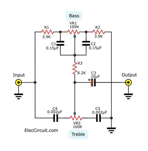 Passive Tone Control Circuit Loudness Control Eleccircuit