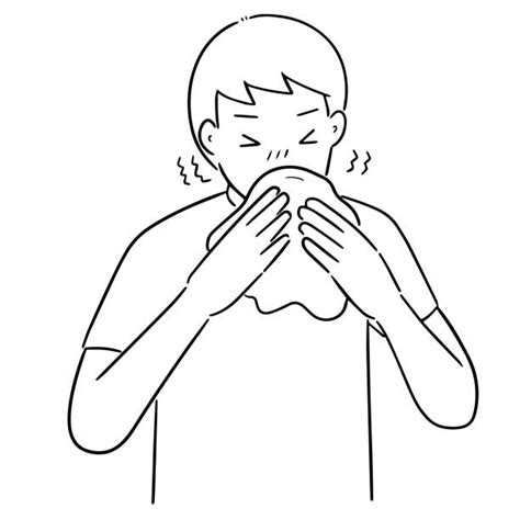 Drawing Of Man Sneezing Illustrations Royalty Free Vector Graphics