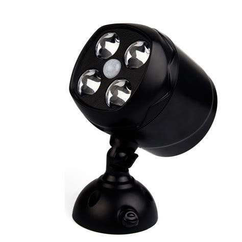 4 LED Motion Sensor Spotlight 600Lumen Weatherproof Wireless Security ...