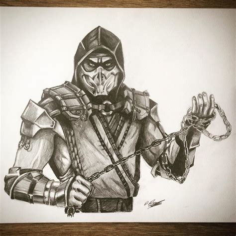 Realistic Scorpion Mortal Kombat Drawing Download Files And Build Them