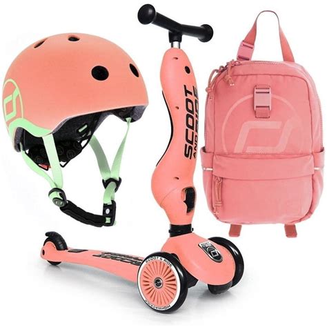 Scoot And Ride Zestaw Hulajnoga 2w1 Plecak Kask 1 5 Peach Scoot