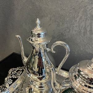 Silver Plated Coffee And Nescafe Teapot Set And Silver Coffee Tray Made