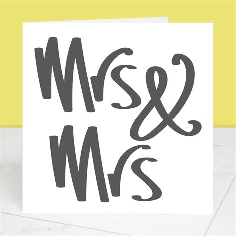 Mrs And Mrs Same Sex Wedding Card By Slice Of Pie Designs