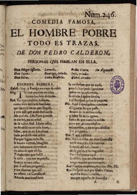 Hombre Pobre Todo Es Trazas Biblioteca Virtual Miguel De Cervantes