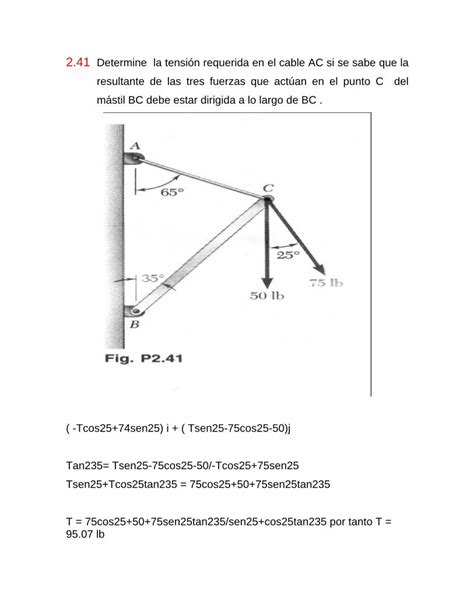 Pdf Determine La Tensi N Requerida En El Cable Ac Si Se