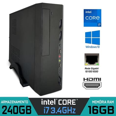 Computador Slim Intel Core I5 4570 Ram 8gb Ssd 500gb Windows10 Black