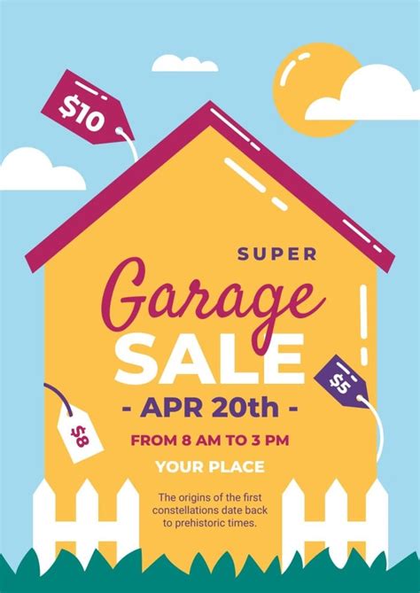 Personalize this Flat Simple Big House Super Garage Sale Poster ...