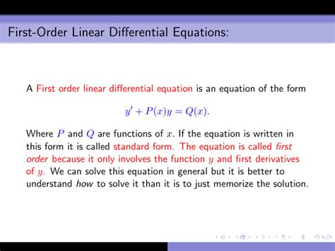 First Order Differential Equations Math Minds Academy