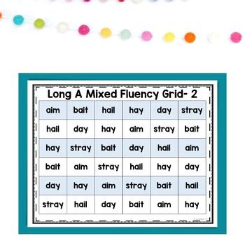 Long Vowel Teams Fluency Grids Long Vowel Teams Practice By Tessa Maguire