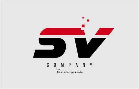 SV sv combinación de logotipo de letra del alfabeto en color rojo y