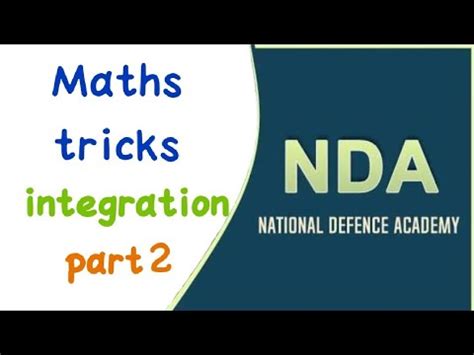 Nda Maths Tricks Chapter Wise Integration YouTube