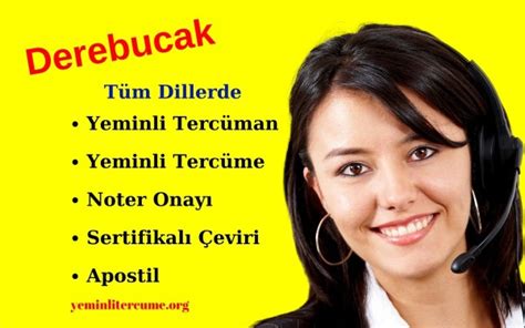 Derebucak Yeminli Tercüman Tercüme Bürosu Noter Onaylı Çeviri