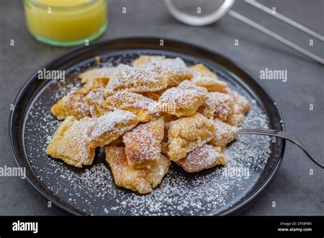 Austrian Cuisine Torn Pancake Or Omelet Kaiserschmarrn With Honey