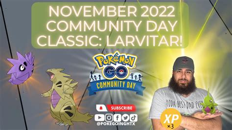 Shiny Larvitar Pokemon GO January 2023 Community Day Classic 3x