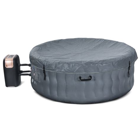 Gymax Inflatable Hot Tub Spa W Massage Bubble Jets Person Heated Spa For Patio Blue