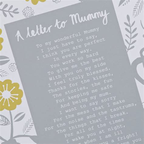 A Letter To Mummy Poem Print By Bespoke Verse Notonthehighstreet