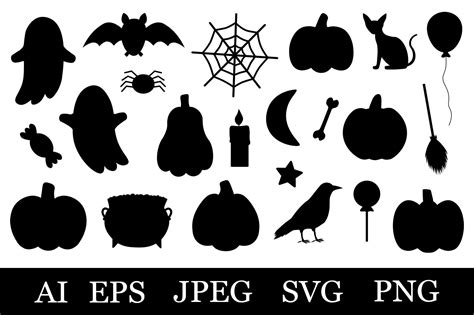 Halloween Silhouette Clipart SVG Graphic by shishkovaiv · Creative Fabrica