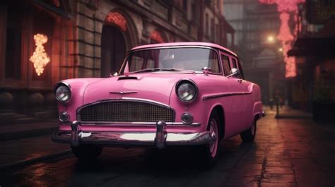 Premium AI Image | Pink car from the Barbie movie