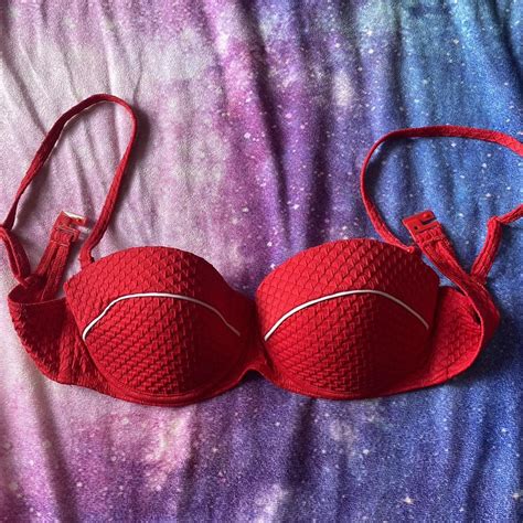 32C Cute Red Bikini Top Never Been Worn Got The Depop