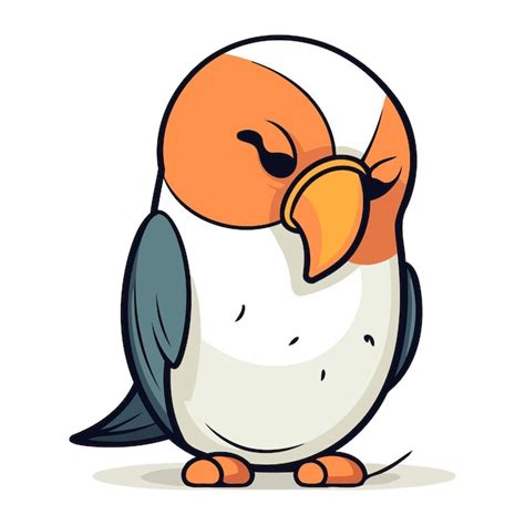 Pinguim de desenho animado bonito isolado em fundo branco ilustração