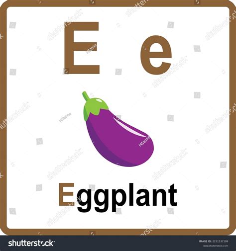 Alphabet E Eggplant Vector Image Alphabet Stock Vector (Royalty Free ...