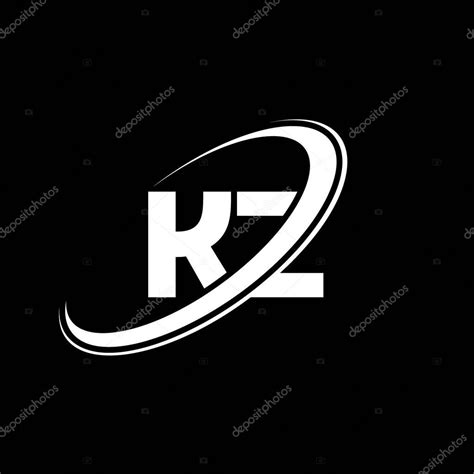 Diseño Del Logotipo De La Letra Kz K Z Letra Inicial Kz Círculo Vinculado En Mayúsculas