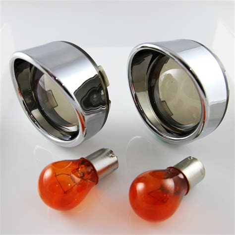 Bodywork Smoked Turn Signal Lens Visor Trim With 2 Pcs Bulbs