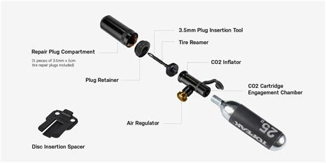 Topeak Tubi Master X Tubeless Repair Inflation Kit Without Co