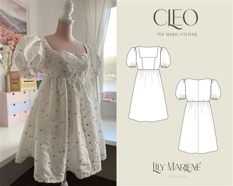 Cleo Empire Dress Pdf Sewing Pattern Size Uk Artofit