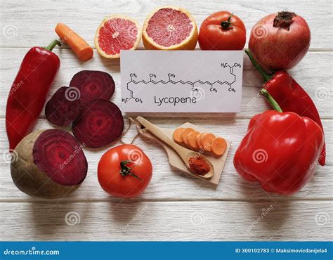 Foods High In Lycopene With Structural Chemical Formula Of Lycopene