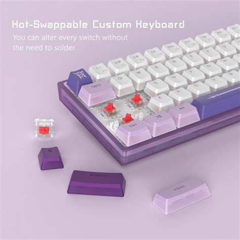Womier WK61 Purple 60 Gaming Mechanical Keyboards Hot Swap Keyboard Ultra Compact RGB Keyboard